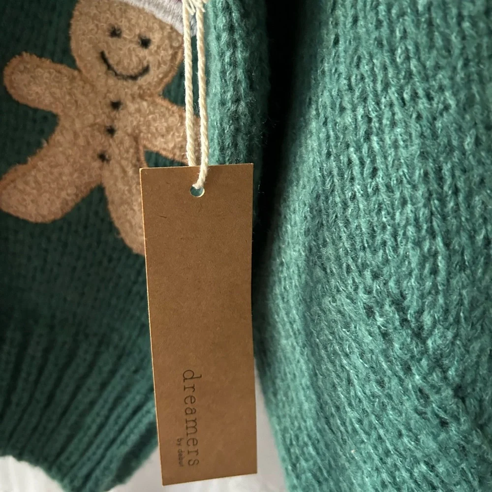 Gingerbread Sweater Christmas Holiday Winter Knit Green Cozy 🎄❄️🎅 - Picture 7 of 9